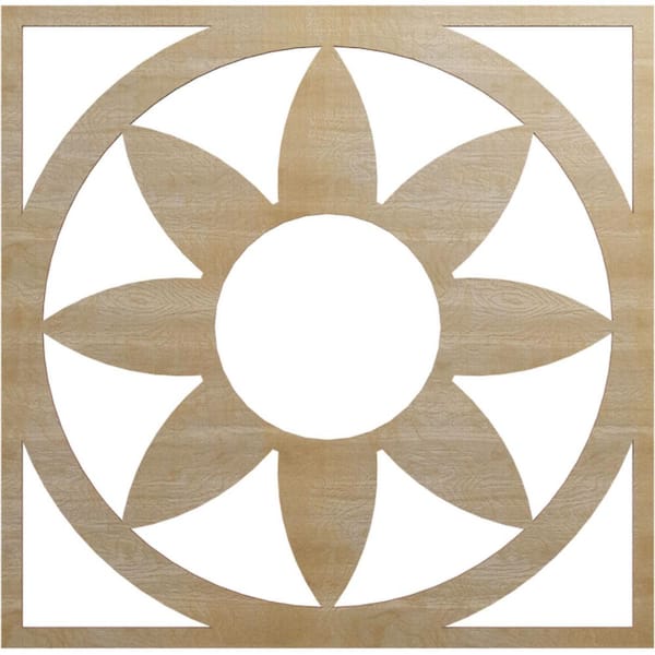 Ekena Millwork 0.375 in. x 26 in. x 26 in. Wood (Hickory) Medallion Moulding