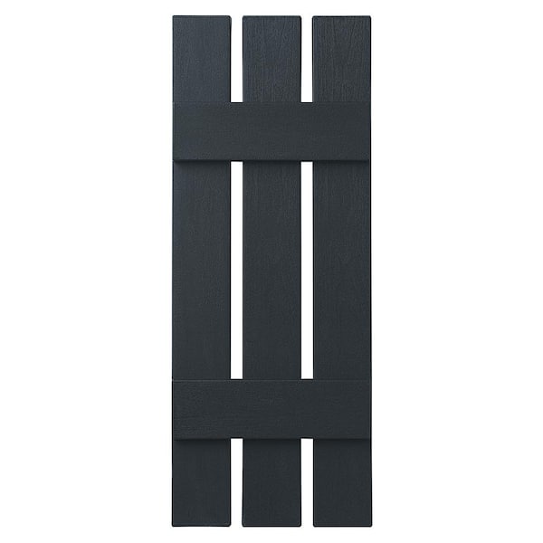 Ply Gem 12 in. x 43 in. Polypropylene 3-Board Open Board and Batten Shutters Pair in Dark Spruce