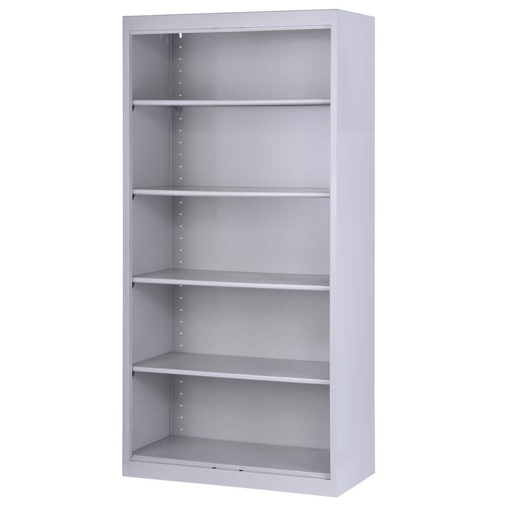 Dove Gray Adjustable Steel 72" Bookcase