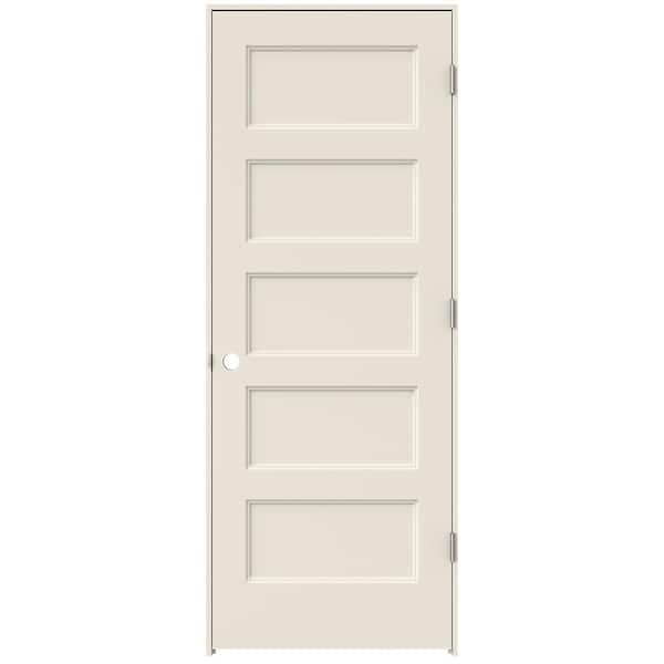 JELD-WEN 28 in. x 80 in. Conmore Primed Left-Hand Smooth Molded Composite Single Prehung Interior Door