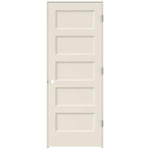 JELD-WEN 30 In. X 80 In. 5 Panel Conmore Primed Left-Hand Smooth Molded ...