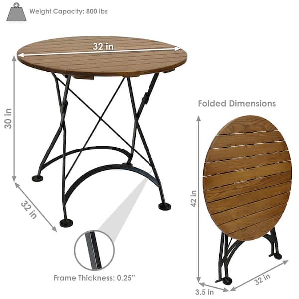 Sunnydaze Decor 32 In Brown Round Wood, Small Round Wooden Patio Table