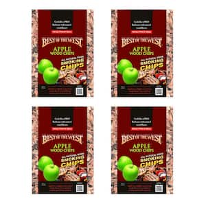 180 cu. in. All Natural BBQ Apple Wood Smoking Chips (4-Pack)