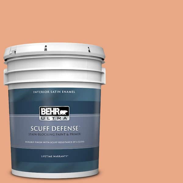 BEHR ULTRA 5 gal. #240D-4 Ceramic Glaze Extra Durable Satin Enamel Interior Paint & Primer