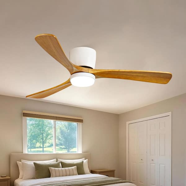 52 in. Smart Indoor White Ceiling Fan with 3-Colors LED Light and Dimmer and DC Reversible and APP/Wall Switch/Remote