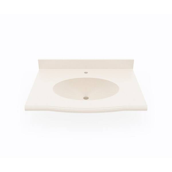 Swan Europa 43 in. Solid Surface Vanity Top with Basin in Tahiti White