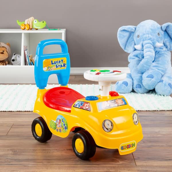 Simplay3 Roll and Stroll Quiet Ride-On Toddler Toy Push Car, with