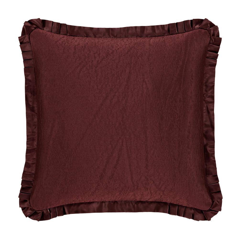 Maroon Polyester Box Euro Sham with Satin Flange