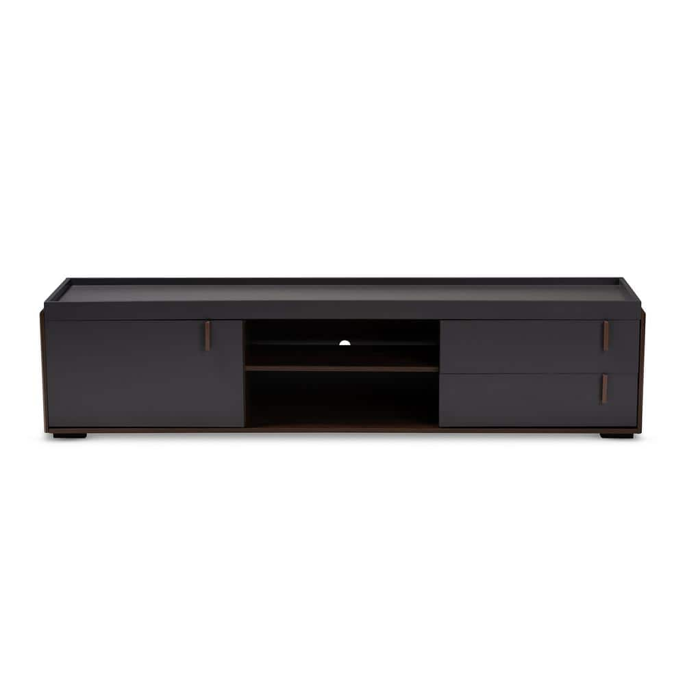 Baxton Studio Rikke Gray and Walnut TV Stand 152 9152 HD The