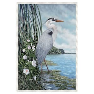 "Great Blue Heron" by James Harris 1-Piece Floater Frame Giclee Animal Canvas Art Print 33 in. x 23 in.