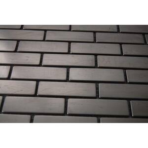 Stainless Steel Brick Pattern 12 in. x 12 in. x 8 mm Metal Mosaic Floor and Wall Tile