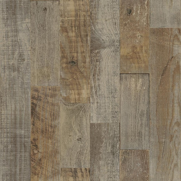 Chesapeake Chebacco Brown Wooden Planks Paper Strippable Roll (Covers 56.4 sq. ft.)