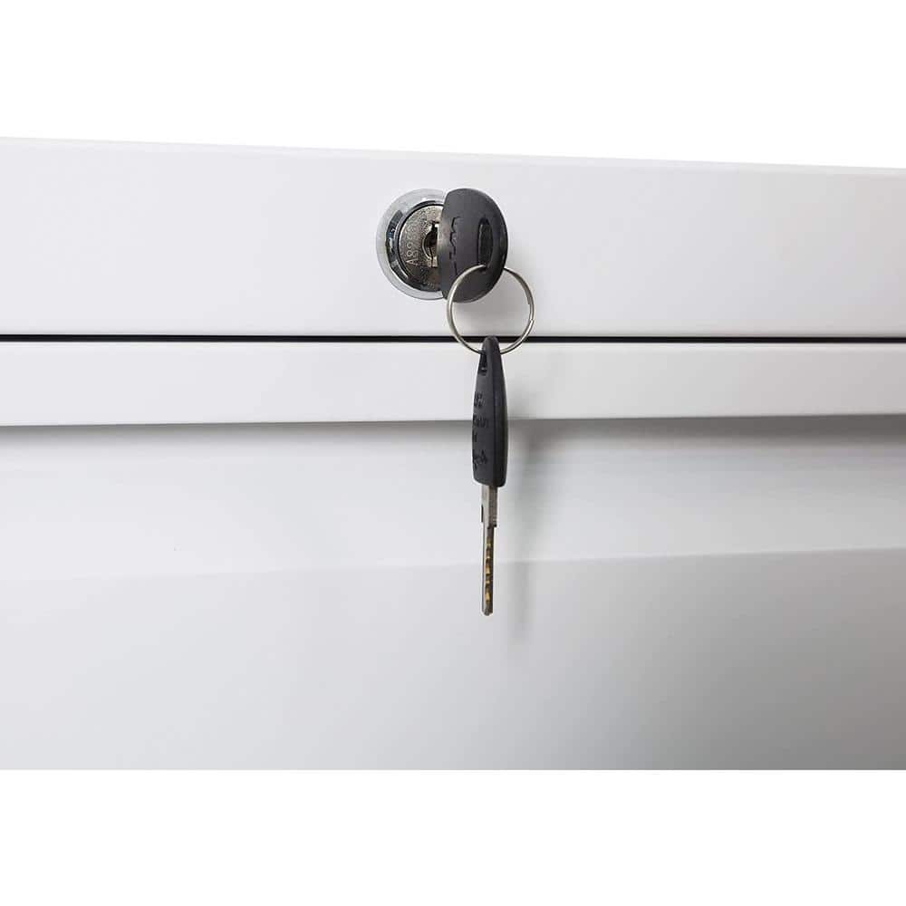 AOBABO White 4-Drawer Lockable Lateral Metal File Cabinet