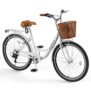 White beach cruiser with basket sale