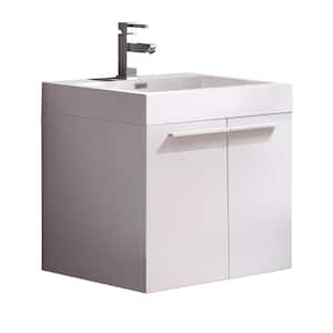 Alto 23 in. Bath Vanity in White with Acrylic Vanity Top in White with White Basin