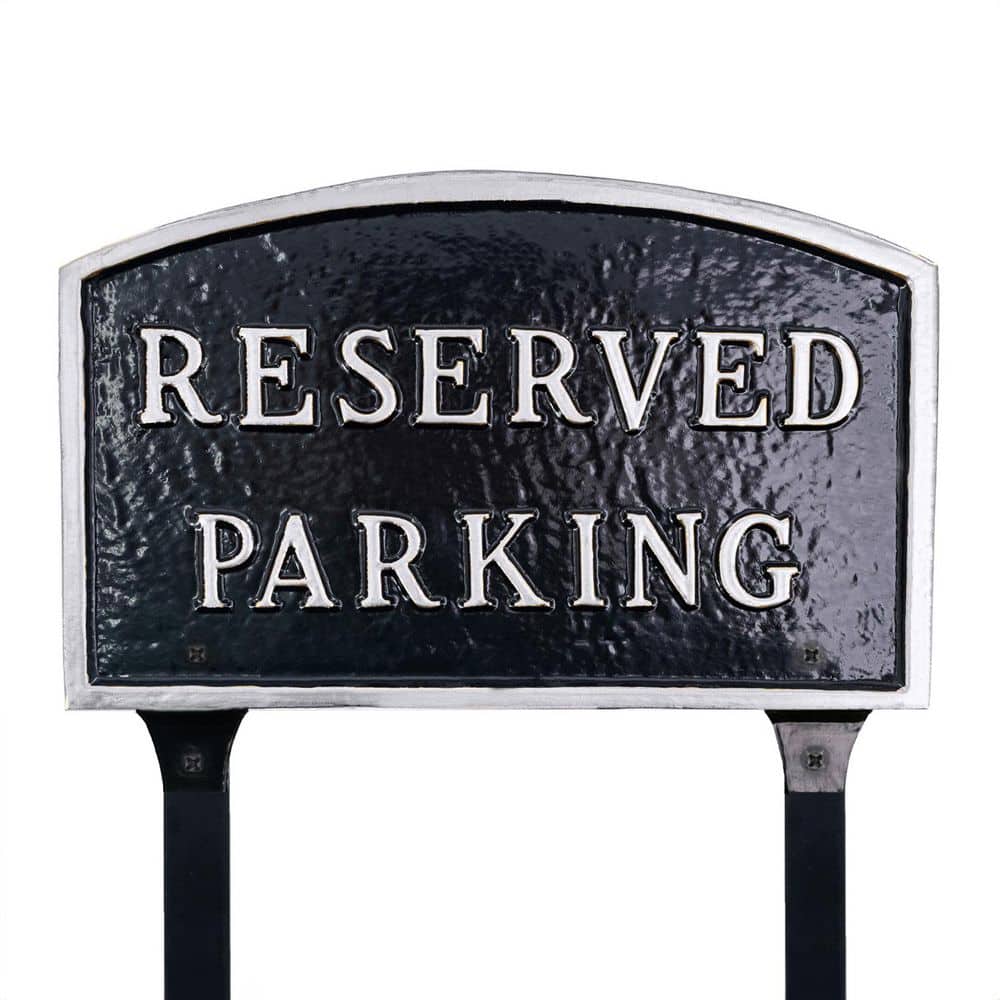 "13"" x 21"" Large Arch Reserved Parking Statement Plaque Sign with Lawn Stakes-Black/Silver" price history on PriceWatchPro
