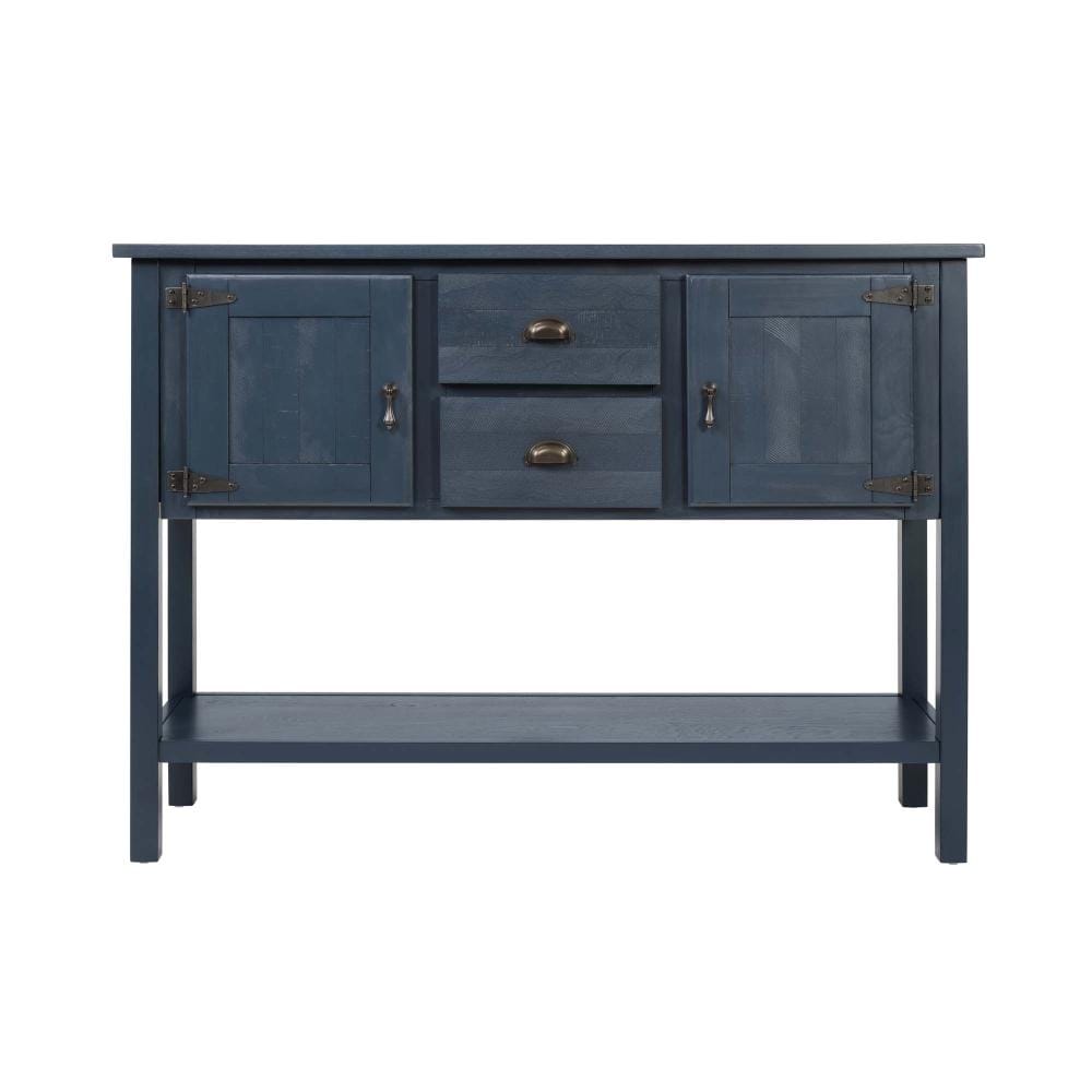 48 in W x 14 in D x 34 in H Linen Cabinet, Wood Sideboard Console Table in Navy Blue with 2 Drawers, Adjustable Shelves price history on PriceWatchPro