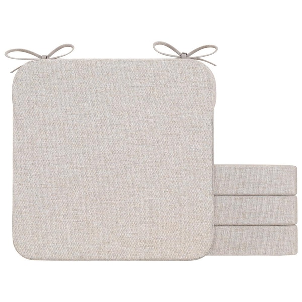 Unbranded 16 in. x 16 in. x 2 in. Square Indoor Chair Cushions Removable Cover Kitchen and Dining Chairs in Ivory (Set of 4)