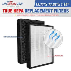 2-in-1 True HEPA Air Cleaner Replacement Filter + Activated Carbon Charcoal Compatible w/ Intelli - Pro XJ 3800-Series