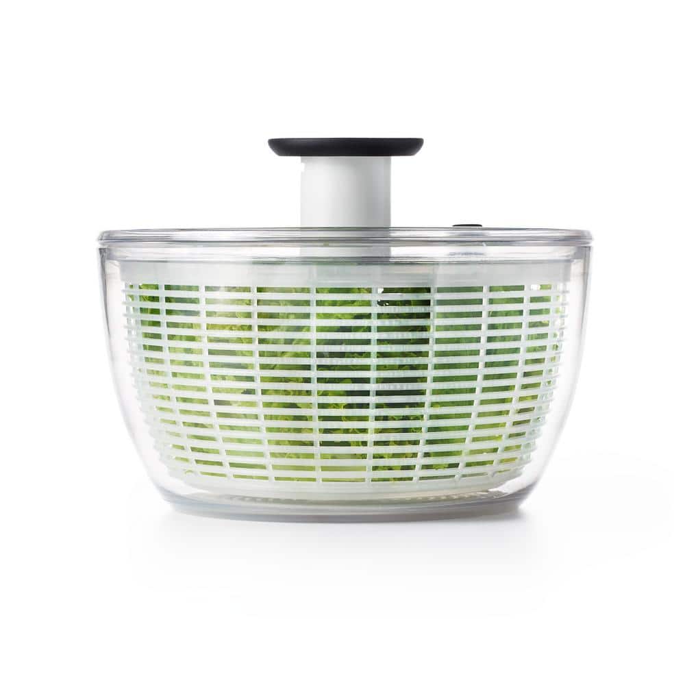 Clear & White 6.22 Qt Easy-Use Award-Winning Salad Spinner