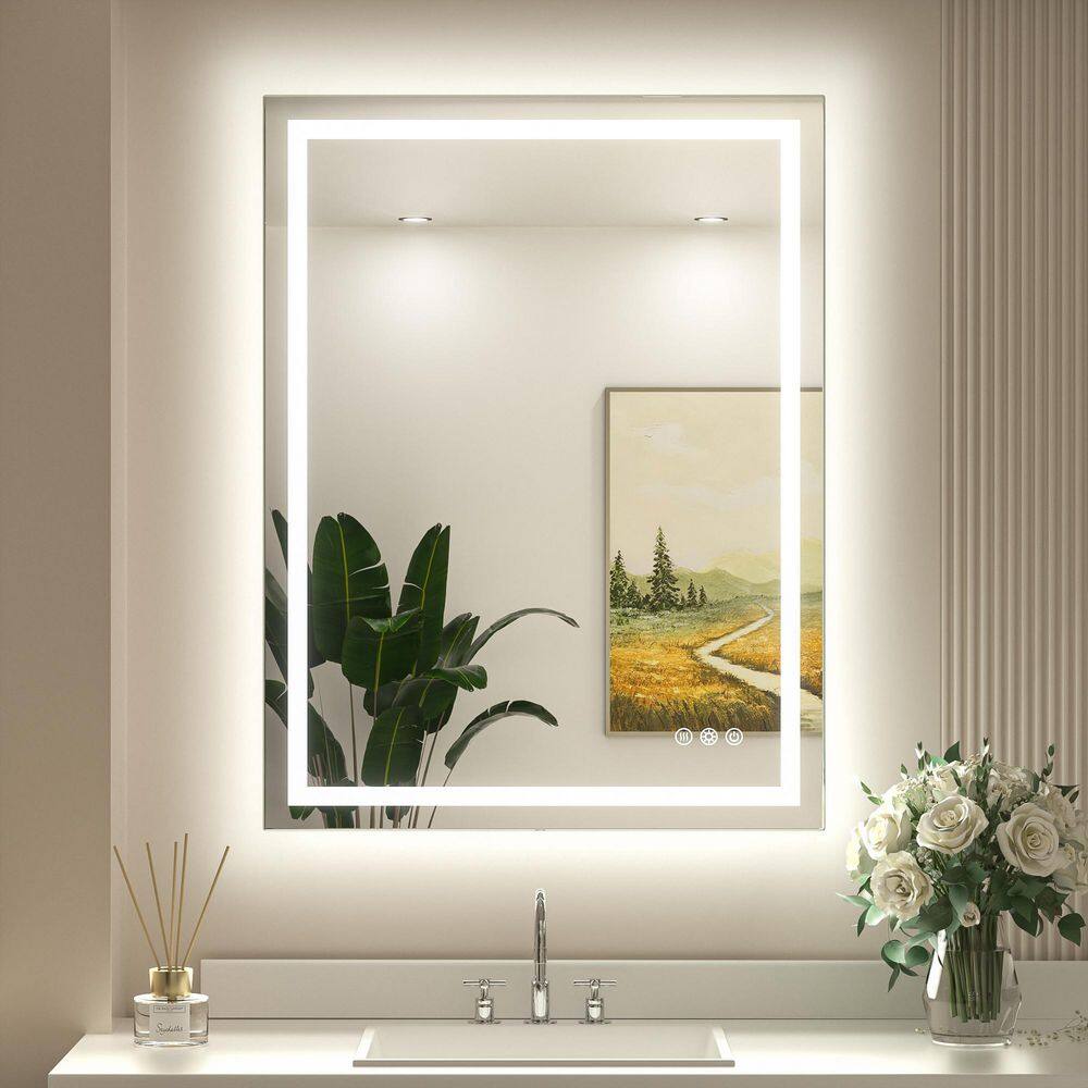 28 in. W x 36 in. H Rectangular Frameless LED Lighted Wall Bathroom Vanity Mirror with Light with Backlit and Anti-Fog price history on PriceWatchPro