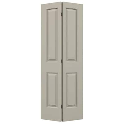 30 in. x 80 in. Carrara 2 Panel Hollow Core Desert Sand Painted Molded Composite Closet Bi-Fold Door