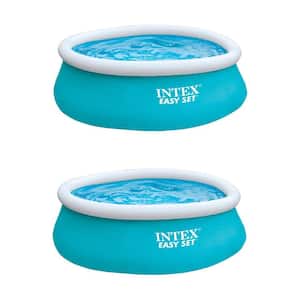 6 ft. x 20 in. Round Easy Set Inflatable Above Ground Swimming Pool in Aqua Blue (2-Pack)