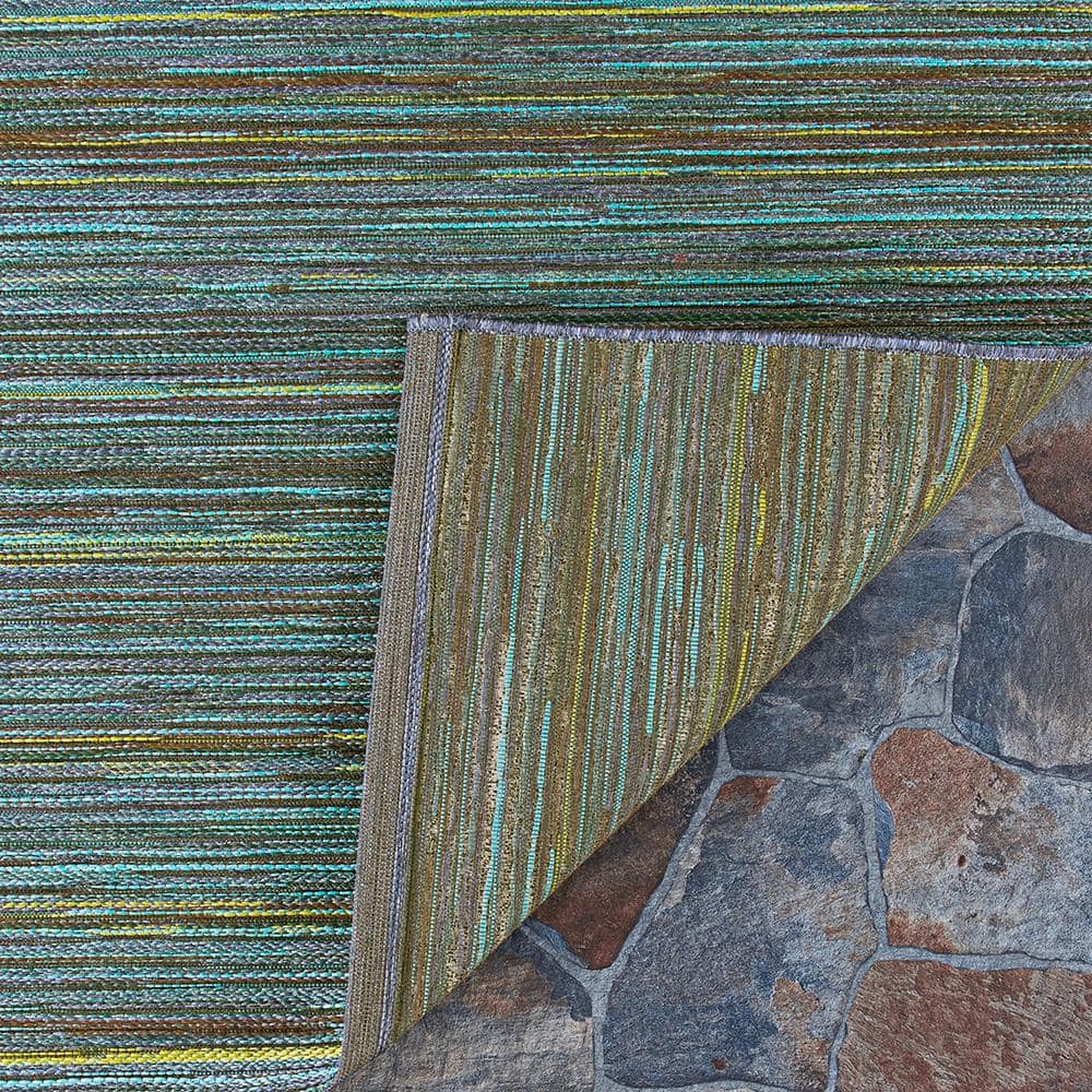 Bowery Sapphire Blue 5' x 7' Wool-Synthetic Blend Flat Woven Rug