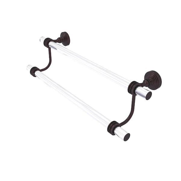 Allied Brass Pacific Grove Collection 24 in. Wall Mounted Double Towel Bar with Dotted Accents in Antique Bronze