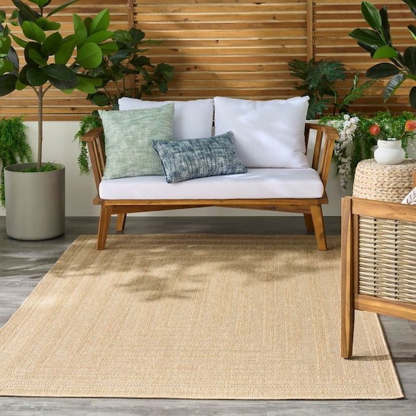 Tulum Taupe Ivory 4 ft. x 6 ft. Linear Contemporary Area Rug