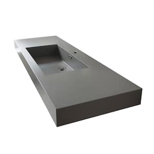 Ablitas 59.8 in. Composite Stone Single Console Bathroom Sink in Gray