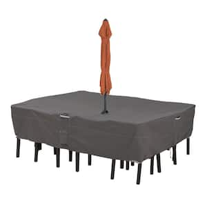 Ravenna 108 in. L x 82 in. W x 23 in. L Rectangular/Oval Patio Table and Chair Set Cover with Umbrella Hole