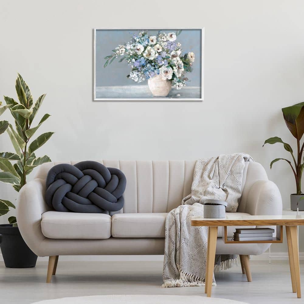 Elegant Blooms on Blue by Sally Swatland White Framed Nature Giclee Art Print 20 in. x 30 in. price history on PriceWatchPro