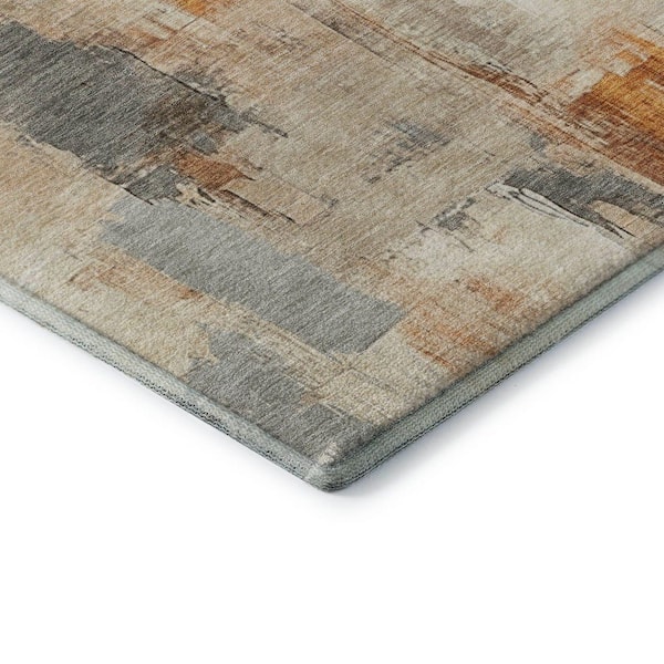 Mayfield Premium Machine Washable Abstract AMF1967 Ivory 3 ft. x 4 ft. Area Rug