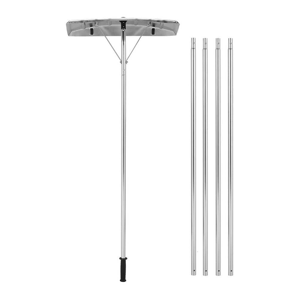 Alpulon 240 in. Plastic Handle Sectional Aluminum Snow Roof Rake with Builtin Wheels ZMWV517