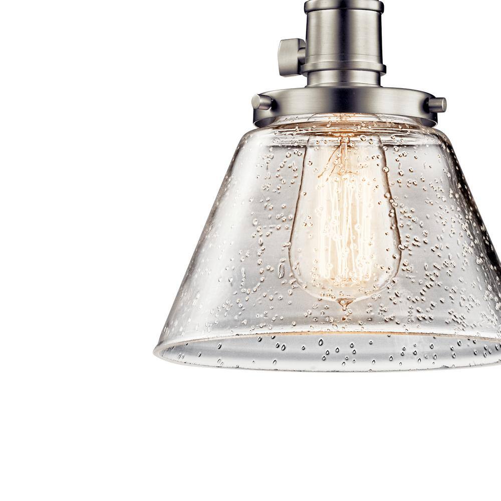 Avery 8.75" Brushed Nickel Mini Pendant with Clear Seeded Glass