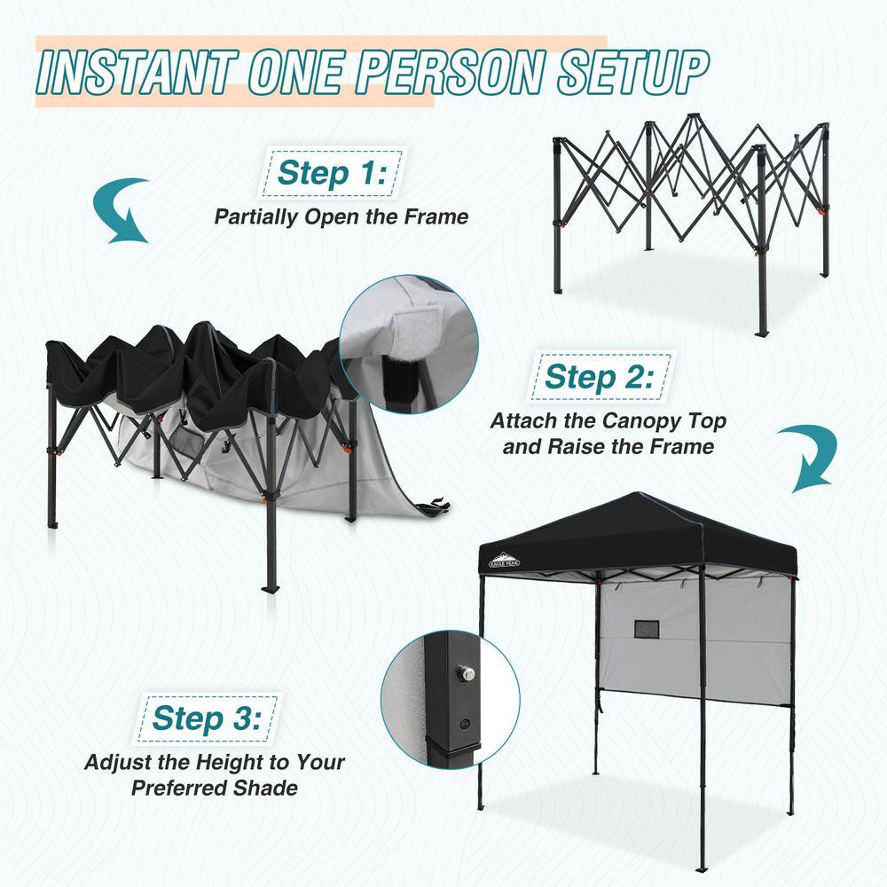 Eagle Peak 6x4 Black and Gray Adjustable Outdoor Canopy Tent