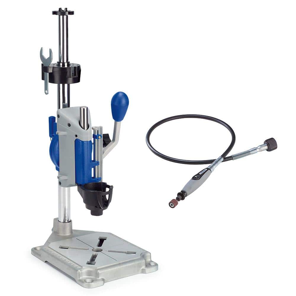 Dremel Drill Press Rotary Tool Workstation Stand with Wrench- 220-01- Mini  Portable Press- Holder- 2 Inch Depth- Ideal for Drilling Perpendicular and