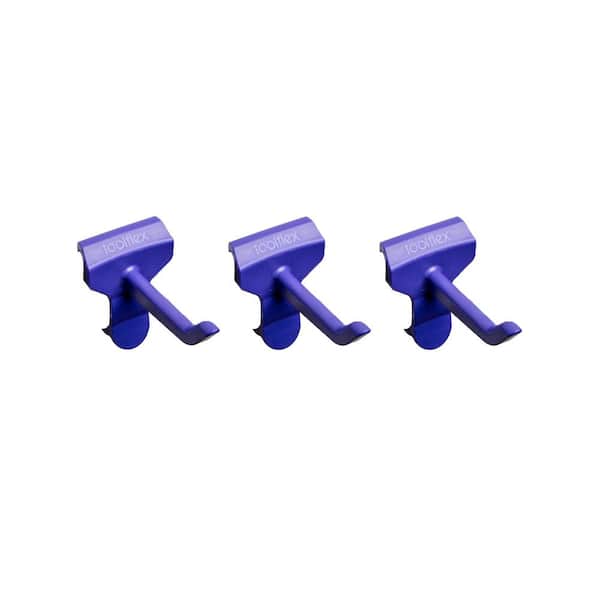 TOOLFLEX Multipurpose Purple Hook for Rail System (3-Pack)