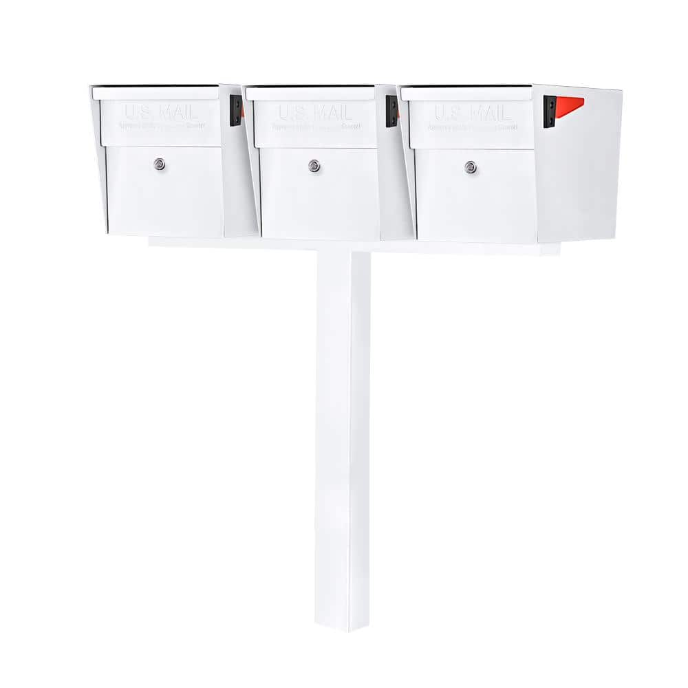 Mail Boss MailBoss X3 Locking Mailbox Post Mount Combo Kit, Alpine ...