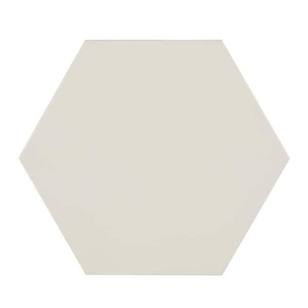 Unbranded Basics Biscuit 9 in. x 10 in. Matte Porcelain Hex Floor and Wall Tile (8.07 sq. ft./Case)