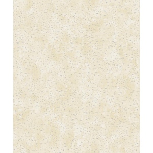 Luster Collection Cream Embossed Abstract Spot Metallic Finish Paper on Non-Woven Non-Pasted Wallpaper Sample