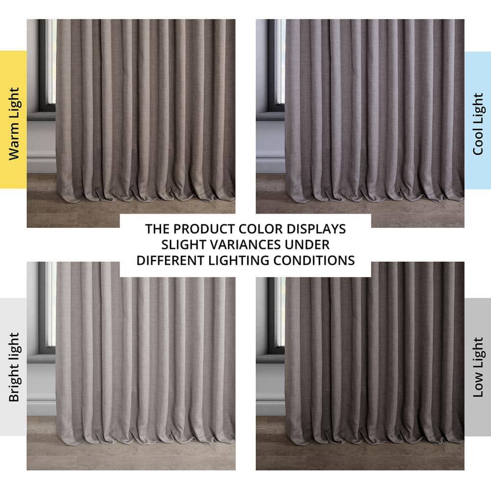 Mink 84" Faux Linen Blackout Curtain Panel