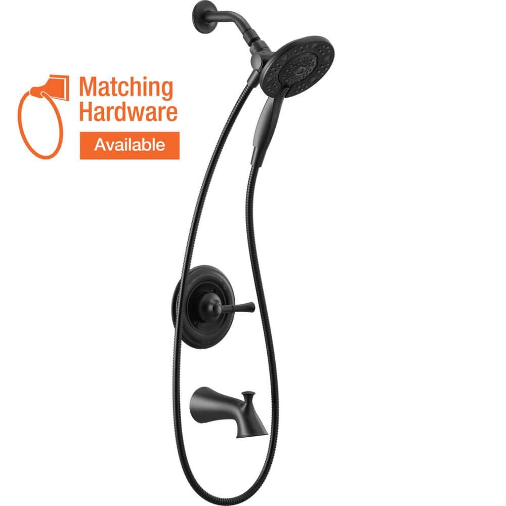 Delta Chamberlain In2ition SingleHandle 4Spray Tub and Shower Faucet in Matte Black (Valve