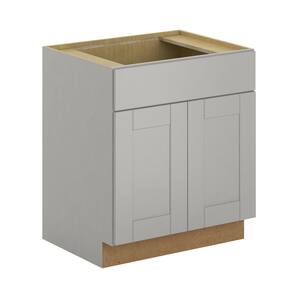 Princeton Shaker Assembled 30x34.5x24 in. Sink Base Cabinet in Warm Gray