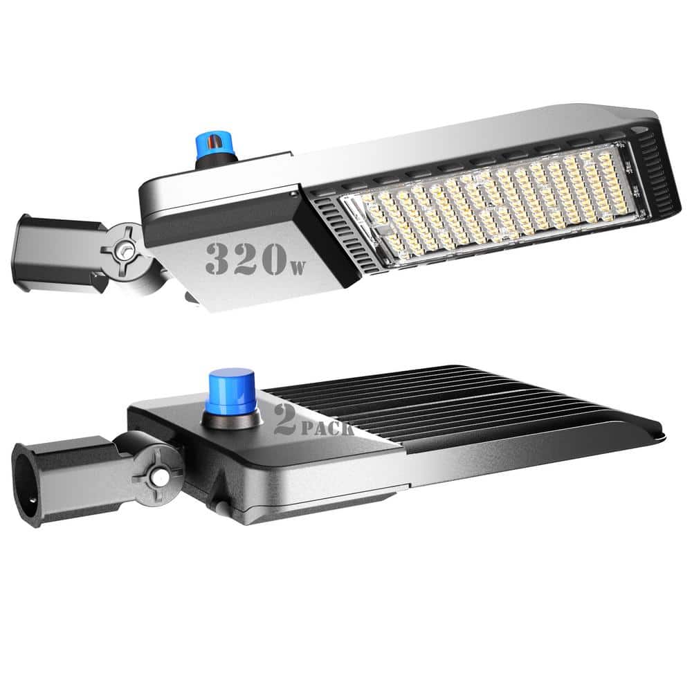 48000 Lumen Dusk to Dawn Integrated 320-Watt LED Parking Lot Light, Slip Fi