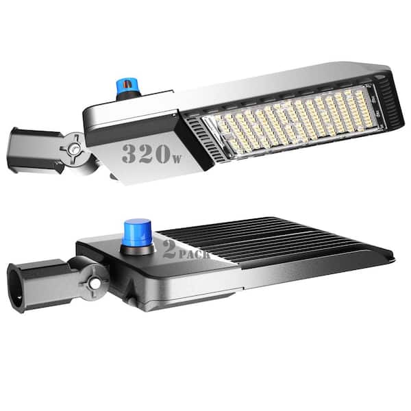bulbeats 48000 Lumen Dusk to Dawn Integrated 320-Watt LED Parking Lot Light, Slip Fitter Mount Parking Lot Light-(2-Pack)