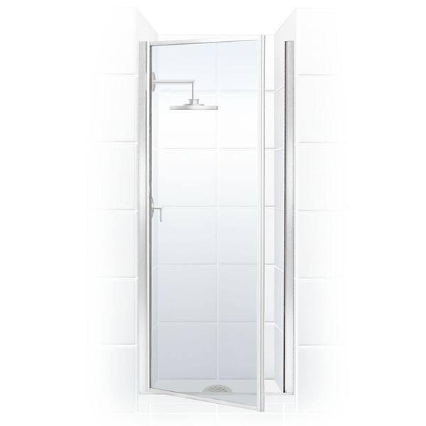 Coastal Shower Doors Legend 24.625 in. to 25.625 in. x 69 in. Framed Hinged Shower Door in Chrome with Clear Glass