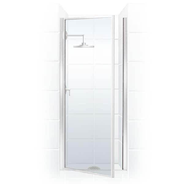 Coastal Shower Doors Legend 25.625 in. to 26.625 in. x 69 in. Framed Hinged Shower Door in Chrome with Clear Glass