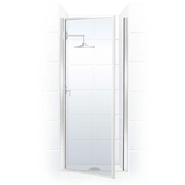 Coastal Shower Doors Legend 26.625 in. to 27.625 in. x 69 in. Framed Hinged Shower Door in Chrome with Clear Glass